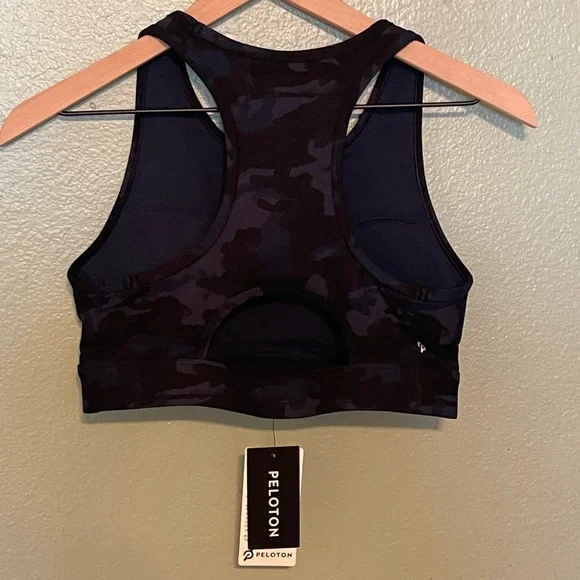 Peloton Cadent Cycle Workout Gym Printed High-Neck Racerback Sports Bra Size Med - Picture 2 of 5